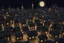 Placeholder: knitted city at night in moonlight