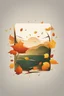Placeholder: square logo , landscape with leaf fall, flying leaves