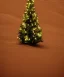 Placeholder: sandy festive Christmas tree in a vast desert with dunes