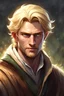 Placeholder: illustration {a blonde man, villager, fantasy} digital art, semi-realistic, fantasy