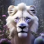 Placeholder: pixar style, fairy garden environment and background, realistic painting of white lion, sparkling blue crystal on forehead, looking excited, volumetric lighting, dramatic lighting, detailed digital painting, extreme dense and fine fur, ornate, colour-washed colors, elegant, small minutiae, tiny features, particulars, centered, smooth, sharp focus, renderman gofur render, 8k, uhd, detailed eyes, realistic shaded volumetric lighting, sunlight caustics, backlight, centered camera