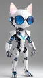 Placeholder: (robotic cat humanoid form inspired spiderman, white color: 1.3), ((blind box toy style:1.3)), (full body shot), a cute transparent robot cat, Transparent Mech, Exquisite Helmet cat :1.2, Glasses:1.2, Cyberpunk, dreamy glow , bright neon lights, clean, white background, (global illumination, ray traching, HDR, unrealistic render, reasonable design, high detail, master part, best quality, hyper HD, cinematic lighting)