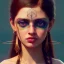 Placeholder: Detailed portrait of a young gypsy woman, contrasting colors, arrow makeup on her eyes, unreal engine, greg rutkowski, loish, rhads, beeple, makoto shinkai and lois van baarle, ilya kuvshinov, rossdraws, tom bagshaw, alphonse mucha, global illumination, detailed and intricate environment