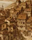 Placeholder: A brown town made out of stones painted by Albrecht Durer