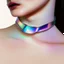 Placeholder: iridescent metallic choker