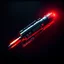 Placeholder: bullet, black background, red lighting, cyberpunk style, ammunition