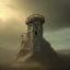 Placeholder: franz frazetta style, watchtower on hill, amon hen, lord of the rings, heavy clouds, dusk