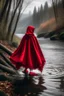 Placeholder: imagen del cuento de caperucita roja cuando ella se asoma al río