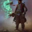 Placeholder: Insanely detailed photograph of an “ a mustachioed cowboy warrior "with worn Sombrero, handsome charo,cigar,glowing bluish green orb in outstretched hand, hyperdetailed painting by Ismail Inceoglu Huang Guangjian and Dan Witz CGSociety ZBrush Central fantasy art album cover art,8K, hdr, mysterious, flickeringlights ,Stoic