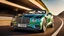 Placeholder: A sleek with livery (((bentley bmw))), its contours and details perfectly captured in a (((cinematic view))), zipping along a winding road under a beautiful blue fresh morning sky