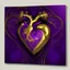 Placeholder: electric heart in purple and golden tapestry