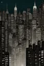 Placeholder: New York City buildings at night in Abstract Fluid, clear sky thin line draw texture