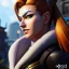 Placeholder: Ultra detailed fullbody Portrait in oil on canvas of overwatch character-BRIGITTE,extremely detailed digital painting,ultrarealistic skin,intense stare, extremely detailed face, crystal clear eyes, mystical colors ,perfectly centered image, perfect composition, rim light, beautiful lighting,masterpiece ,8k, stunning scene, raytracing, anatomically correct, in the style of Ohrai Noriyoshi and robert e howard and Steve Jung and Wizyakuza and Simon Bisley and uncannyknack and kilory.