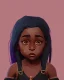 Placeholder: Portrait of a sweet dark skinned toddler witch girl with long dark hair