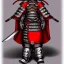 Placeholder: Personnage détaillé, chat, anthropomorphique, habillé comme un samurai, armure très détaillé, rouge, argent.