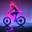 Placeholder: photo of a ninja riding a bike; in an alternate universe in tokyo; cyberpunk; realistic; rain; neon signs