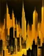 Placeholder: A golden megalopolis in luminous light painted by Lyonel Charles Feininger