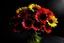 Placeholder: Create small bouquet red sunflower colour and black background