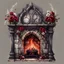 Placeholder: watercolor drawing of an old stone Gothic fireplace with flowers, rubies and lace, on a white background, Trending on Artstation, {creative commons}, fanart, AIart, {Woolitize}, by Charlie Bowater, Illustration, Color Grading, Filmic, Nikon D750, Brenizer Method, Side-View, Perspective, Depth of Field, Field of View, F/2.8, Lens Flare, Tonal Colors, 8K, Full-HD, ProPhoto RGB, Perfectionism, Rim Li