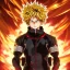 Placeholder: Detailed anime portrait of bakugo from my hero academia, gold hair and golden eyes, black suit, intricate details, full body portrait, keep head in frame, slight smile, black Japanese motif, concept art, highly detailed, digital painting, concept art, sharp focus, illustration, art by Yoji Shinkawa, WLOP and greg rutkowski and alphonse mucha and artgerm and yanjun Chen and Junji ito and Makoto Shinkai, HDR, octane render