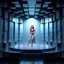 Placeholder: make a picture pretty stage made of metallic blue-gray teme 3d recursive cubic and sphere and cylinder base structures and a beautiful fashion model lady standing with cute in scene with sexy top and pretty pleated midi skirt ,makeup curvy long hair,dynamic camera zoom to full body and pan, dynamic lights.