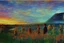 Placeholder: Beautiful epic sunset, logan's run 1976 movie influence, cosmic, people, rocks, holiday influence, river, flowers, very epic and philosophic, walter leistikow, alfred munnings, and hans am ende impressionism paintings