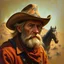 Placeholder: Old Mentor called "Dusty" Western fantasy art portrait