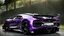 Placeholder: Super Evil purple and black Bugatti Centodieci merged with Hyper Sport, desktop wallpaper, 4K, Cinematic, rear view