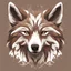Placeholder: Wolf with brown and white palette in antlered art style