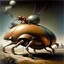 Placeholder: adrenochrome biomorphic beetle vehicle reveries, surrealism, by Yves Tanguy, by Arthur Secunda, abstract