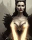 Placeholder: old evil queen in black leather gown, femme fatale, volouptous, busty, cleavage, angry, emperious, 8k resolution concept art portrait by Greg Rutkowski,