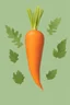 Placeholder: Surreal composition of a large, vibrant orange carrot with (((bana leaves))) on top, on light green background. This juxtaposition creates a whimsical and imaginative effect, combining elements of nature in an unexpected way. 8k