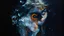 Placeholder: old paper worn edges, Fantastic blonde - mother nature, her skin is scales, golden tears, hyperrealism, sharp focus, 8K, hyperrealist, ultra HD, textured textures, alcohol ink, fine rendering,