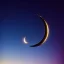 Placeholder: a large crescent moon with sparkles, dark, hazy, macro photography, tilt shift blur, high definition, 8k, beautiful, night sky, wind, stars, detailed warped, water droplets