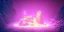 Placeholder: single pink crystal, on an altar in a foggy cave, cinematic,