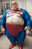 Placeholder: morbidly obese superman with donald trump's head and his belly hanging out