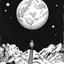Placeholder: a alone man. pen and ink, birds eye view, illustrated by hergé, Background space and earth