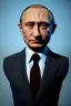 Placeholder: Waist up muppet Portrait, Vladimir Putin as muppet doll, Black suit, photo studio, blue background, unreal engine 5, concept art, art station, god lights, ray tracing, RTX, lumen lighting, ultra detail, volumetric lighting, 3d.