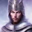 Placeholder: portrait homme, visage , chevalier fantasy , grands yeux bleus, fantasy, bleu et rose