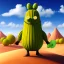 Placeholder: A giant, talking cactus wearing a top hat and monocle, standing in the middle of a desert oasis.