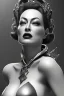 Placeholder: Joan Crawford as evil queen in black leather, busty, cleavage, dominatrix, curvy, angry, stern look. unreal 5, octane render, cinema4d, dynamic lighting, dramatic lighting, 4k, redshift render, highly detailed, hyper realistic,anthropomorphic