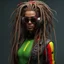 Placeholder: cyberpunk cyborg 3d ultradettagliato capelli rasta