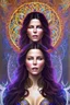 Placeholder: art by Alfons Mucha, stained glass motif, whole body image of beautiful Kate Beckinsale as Yennefer the Sorceress from The Witcher in a mystical enchanted forest opening a portal to another world, HD 4K, sharp detail, photo-realistic accurate face and features, cinematic lighting, award winning imagery