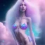 Placeholder: one big crystal glitter pink blue subtle galactic fairy in a galactic ambiance,glitter bikini, long blond hair down to the ground,transparent petals,blue eyes,delicate colors in the foreground, full of details, smooth，soft pink violet light atmosphere, light effect，vaporwave colorful, concept art, smooth, extremely sharp detail, finely tuned detail, ultra high definition, 8 k, unreal engine 5, ultra sharp focus