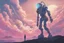 Placeholder: futuristic puppeteer robot controlling the clouds over earth, realistic art, cyberpunk neon, shadows, esoteric, secret, mason