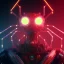 Placeholder: portrait painting of a cyberpunk red robot spider, ultra realistic, intricate details, ultra highly detailed, shiny, smooth, studio quality, octane render, Surrealism, Triadic colour scheme,glow-stick, ambient lighting,nightclub lighting, polaroid, 100mm, --ar 1:1 --v4