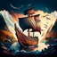 Placeholder: Generate an iconic Norwegian Viking ship transformed into an artistic masterpiece, with the ship serving as the canvas for creative expression. illustration of a Norwegian landscape in a unique, artistic style.