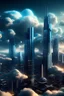 Placeholder: Illustrate a futuristic cityscape dominated by towering cloud servers, symbolizing the power and scalability of top cloud computing services.