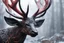 Placeholder: Black Shadow symbiote in 8k realistic anime e drawing style, human model, close picture, Deer them, neon color, crystal antlers deer, intricate details, highly detailed, high details, detailed portrait, masterpiece,ultra detailed, ultra quality