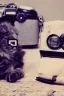 Placeholder:  cat using an old camera